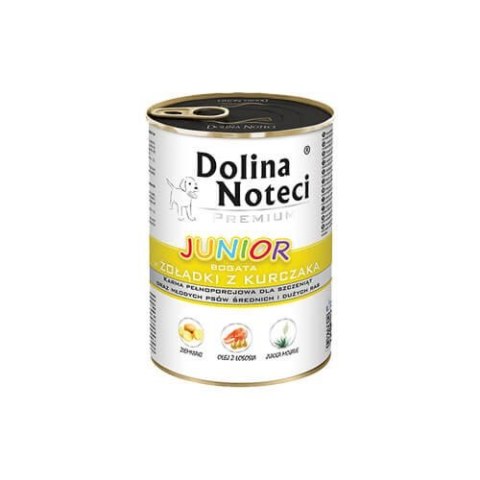 Dolina Noteci Junior bogata w żołądki z kurczaka 24 x 400 g Dolina Noteci