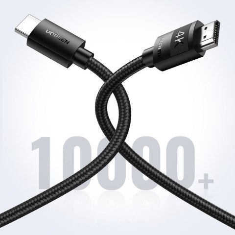 Kabel przewód wytrzymały w oplocie HDMI 2.0 4K 2m czarny