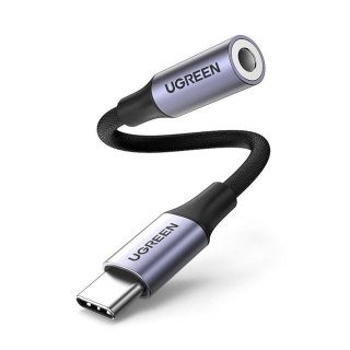 Adapter do słuchawek mini jack 3.5 mm (żeński) - USB-C (męski) 10cm - szary
