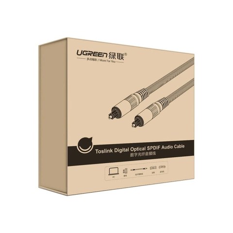 Kabel przewód optyczny audio światłowód Toslink SPDIF 1m - szary