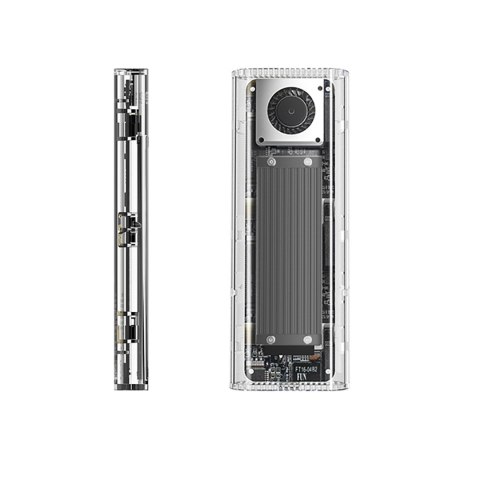 Kieszeń obudowa na dysk TCM2-G20 M.2 NVME USB-C 3.2 20Gb/s - srebrno-przezroczysta
