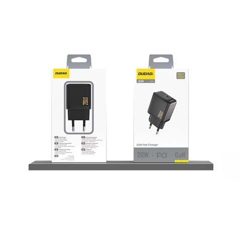 Ładowarka sieciowa PD20W GaN USB-C - czarna