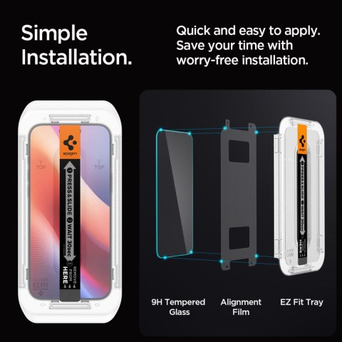 Szkło hartowane z ramką montażową na iPhone 16 Pro Max - 2 szt.