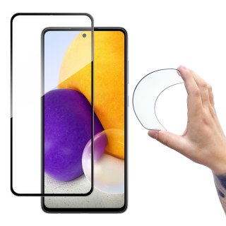 Szkło hartowane folia szklana z ramką na Samsung Galaxy A72 4G Full Cover Flexi Nano - czarny
