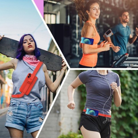 Silikonowe etui ze smyczą paskiem do Xiaomi Redmi Note 11 Pro Rope Case - czarny