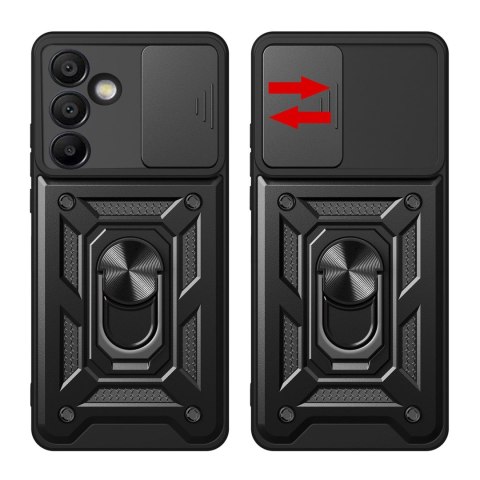 Pancerne etui na Samsung Galaxy A56 z podstawką osłoną aparatu Hybrid Armor Camshield - czarne