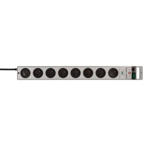Listwa antyprzepięciowa Super-Solid 8 gniazd 2.5m 13.500A - srebrna