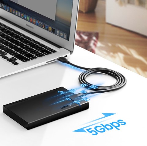 Kabel przewód USB-A 3.0 - USB-C 3A 0.5m - czarny