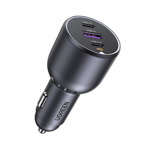 Ładowarka samochodowa 130W 2x USB-C 1x USB-A - szara