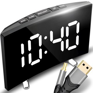 Zegar budzik elektroniczny z termometrem datą podświetlaniem LED