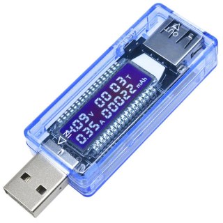 Miernik tester USB napięcia prądu czasu pojemności LCD 4-20 V 0-3 A
