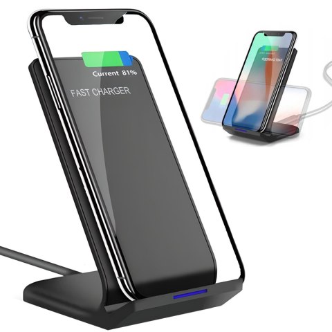 Ładowarka indukcyjna bezprzewodowa do smartfona z podstawką Qi 10 W Ładowarka indukcyjna bezprzewodowa do smartfona z podstawką Qi 10 W