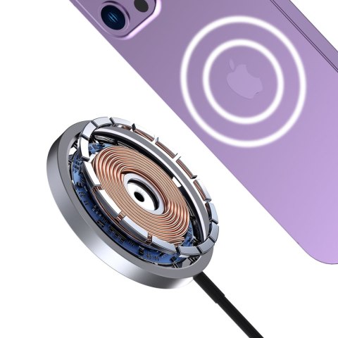 Ładowarka indukcyjna magnetyczna do telefonu MagSafe 15W czarna Ładowarka indukcyjna magnetyczna do telefonu MagSafe 15W czarna