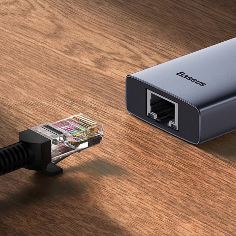 4w1 HUB adapter USB-A RJ45 - szary 4w1 HUB adapter USB-A RJ45 - szary
