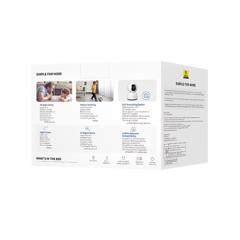 Kamera wewnętrzna Security P1 Lite do monitoringu microSD Wi-Fi 2K - biała Kamera wewnętrzna Security P1 Lite do monitoringu microSD Wi-Fi 2K - biała