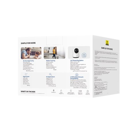 Kamera wewnętrzna Security P1 Pro do monitoringu microSD Wi-Fi 3K AI - biała Kamera wewnętrzna Security P1 Pro do monitoringu microSD Wi-Fi 3K AI - biała