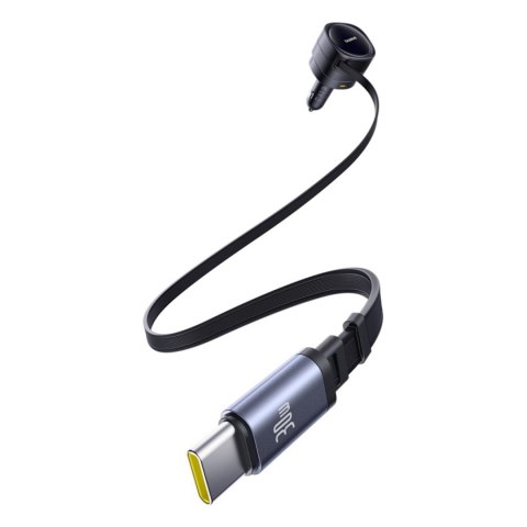Ładowarka samochodowa USB-C z kablem USB-C iPhone Lightning 90W - czarna Ładowarka samochodowa USB-C z kablem USB-C iPhone Lightning 90W - czarna