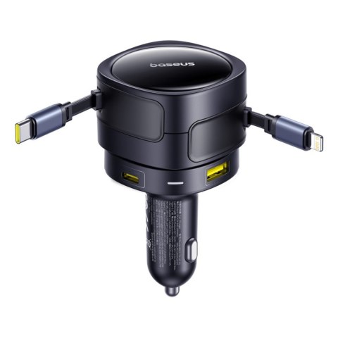 Ładowarka samochodowa USB-C z kablem USB-C iPhone Lightning 90W - czarna Ładowarka samochodowa USB-C z kablem USB-C iPhone Lightning 90W - czarna