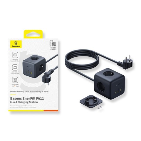 Listwa zasilająca kostka USB-A USB-C gniazdo EU 67W 1.5m Listwa zasilająca kostka USB-A USB-C gniazdo EU 67W 1.5m