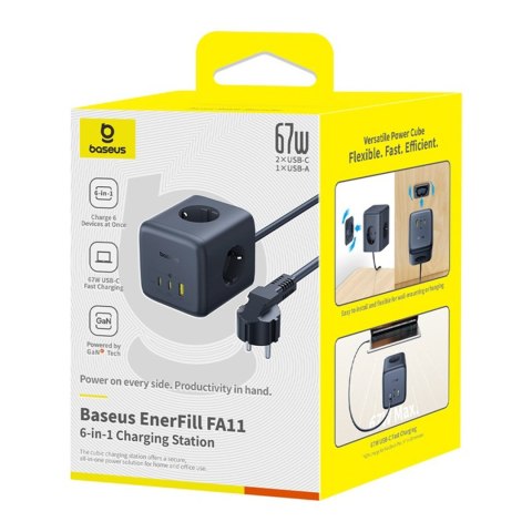 Listwa zasilająca kostka USB-A USB-C gniazdo EU 67W 1.5m Listwa zasilająca kostka USB-A USB-C gniazdo EU 67W 1.5m