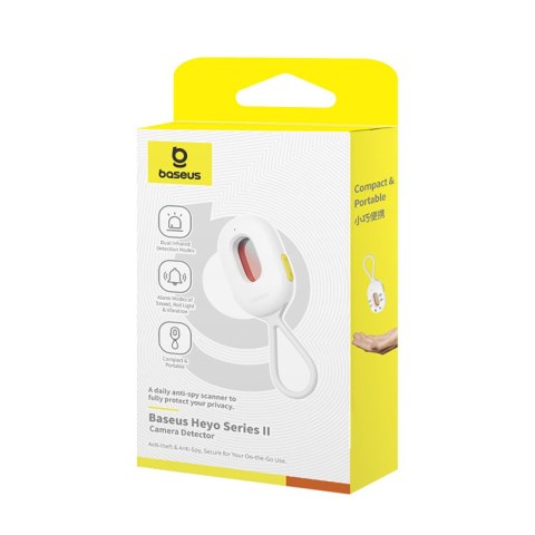 Wykrywacz ukrytych kamer z alarmem mini latarką kablem USB-A - USB-C - biały Wykrywacz ukrytych kamer z alarmem mini latarką kablem USB-A - USB-C - biały