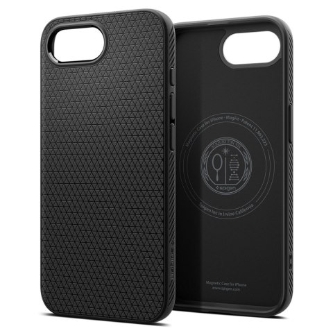 Etui plecki na iPhone 16e Liquid Air Mag MagSafe - czarny mat