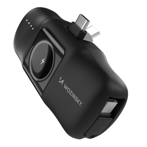 Mini powerbank 5000mAh 15W USB-C i ładowarką do Apple Watch - czarny Mini powerbank 5000mAh 15W USB-C i ładowarką do Apple Watch - czarny