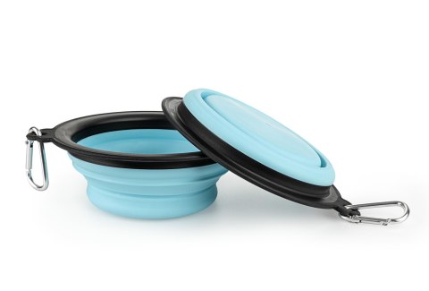 Miska silikonowa turystyczna składana podróżna niebieska M198