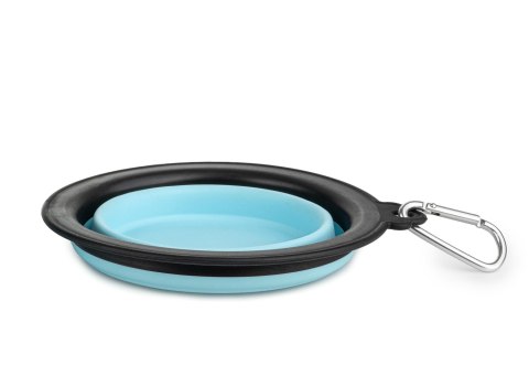 Miska silikonowa turystyczna składana podróżna niebieska M198