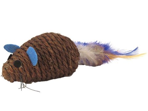 K046 Zabawka mysz sizal/piórka 10cm K046 Zabawka mysz sizal/piórka 10cm